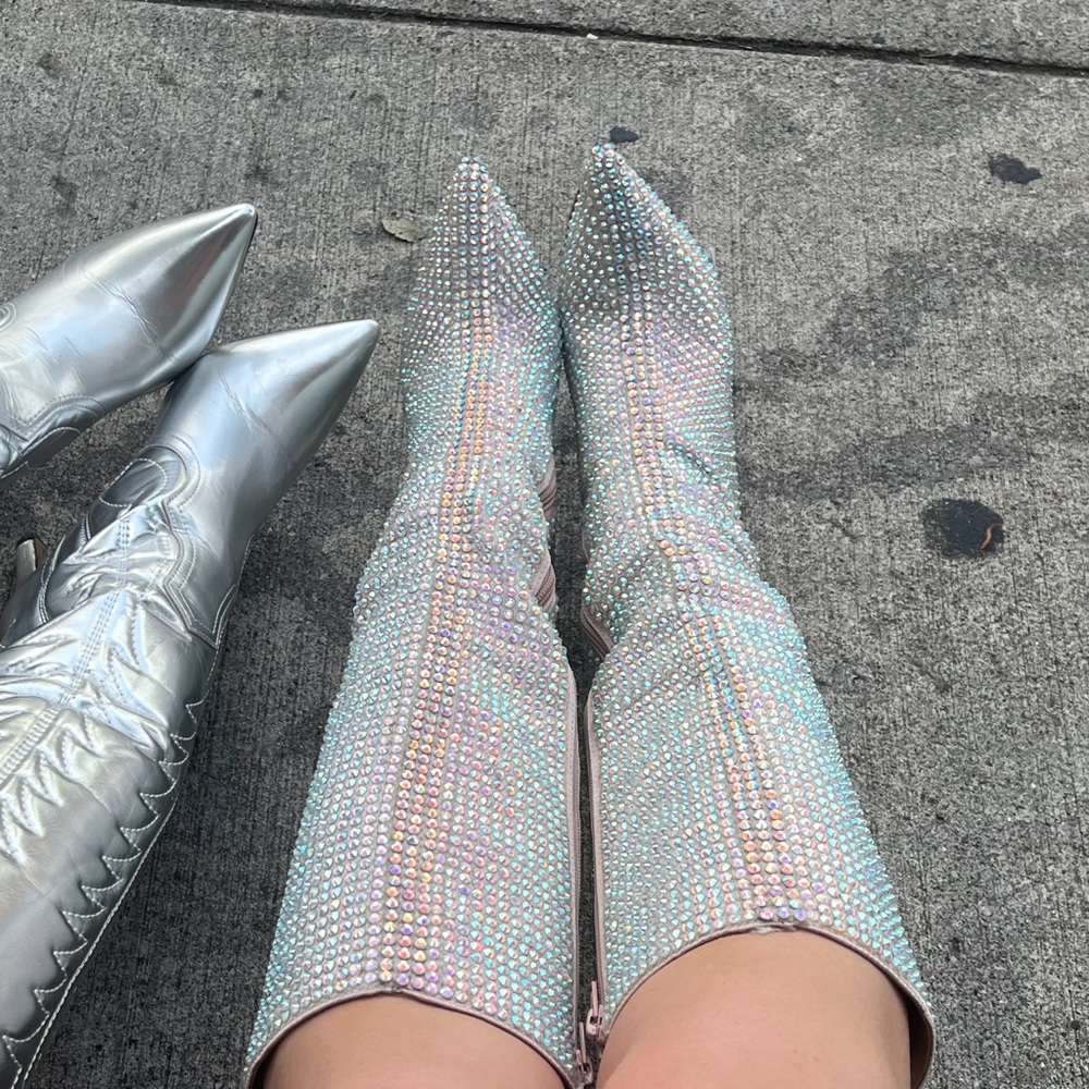 Betsey Johnson rhinestone boots